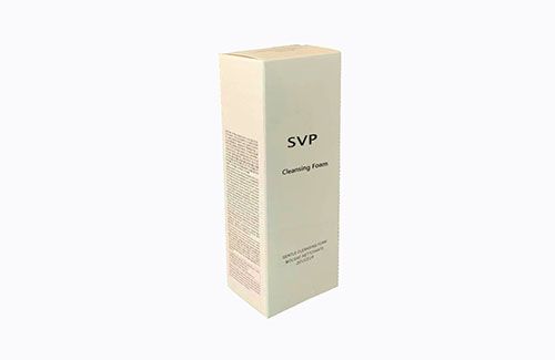 Printed white cardboard folding carton for cleansing foam